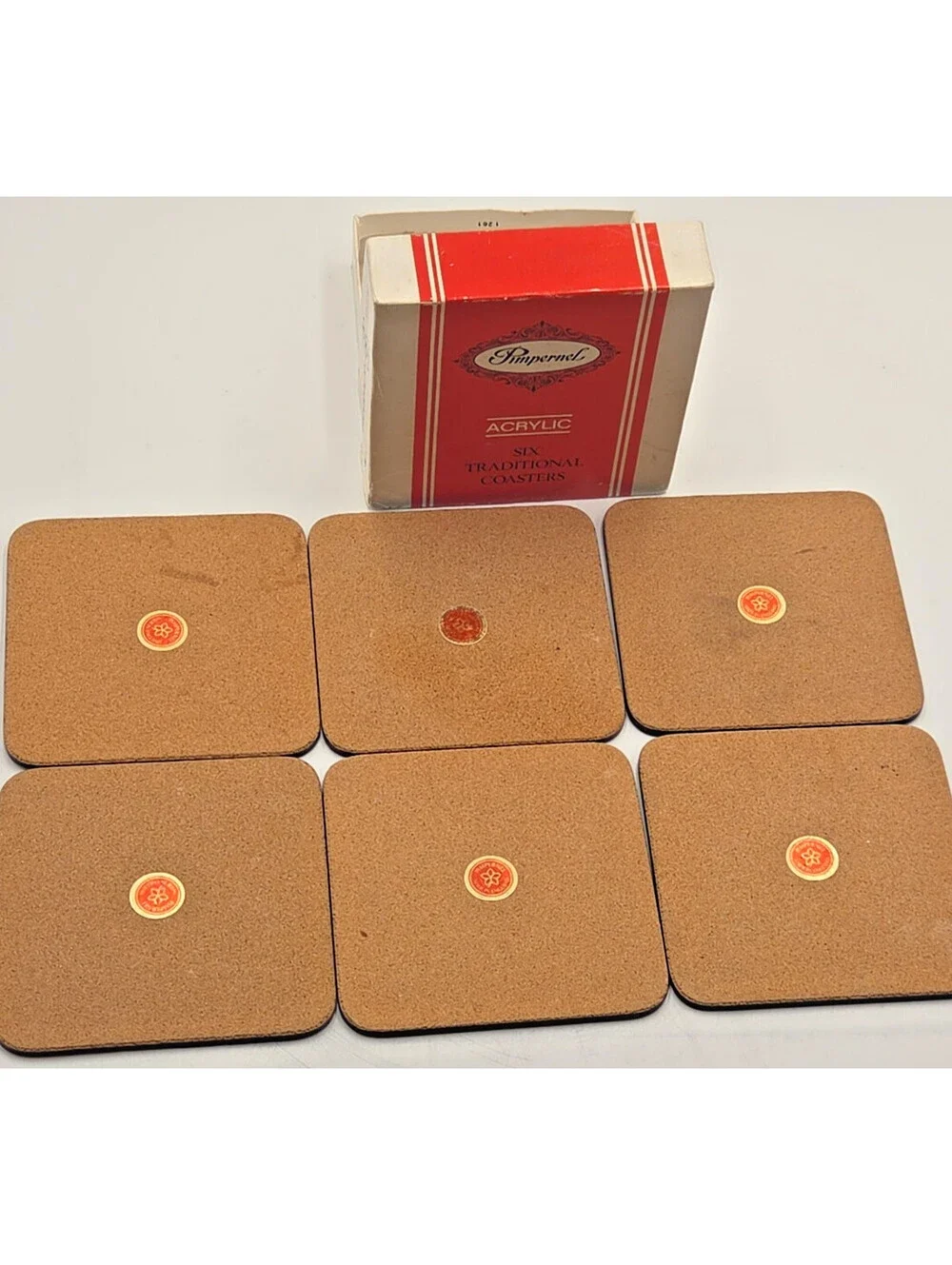 Vintage 1981 Pimpernel English Villages Coasters Set of 6 Acrylic Cork Backed